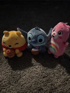 Disney Plush duo and Care Bear bundle of 3
